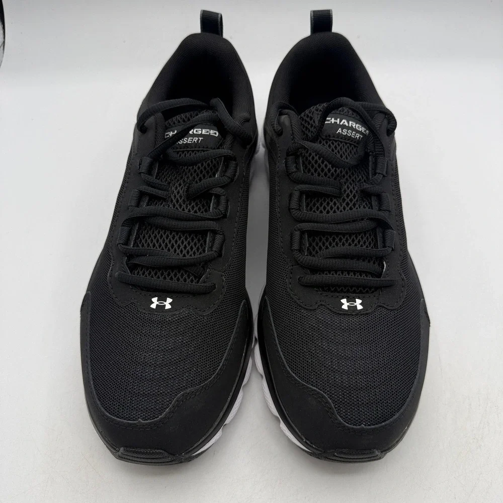Under Armour Charged Assert 9 Shoes Mens Size 10 Black White Running 3024857-001